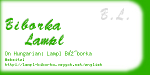 biborka lampl business card